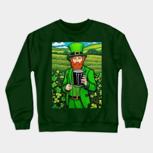 Folk Art Leprechaun Crewneck Sweatshirt